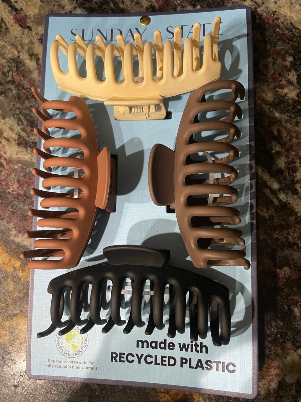Sunday Stash Neutral Jaw Clip Set — Cream, Tan, Brown, Black